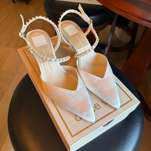 Dolce Vita Shoes - Dolce Vita Kamra Pearl Heels True White Satin